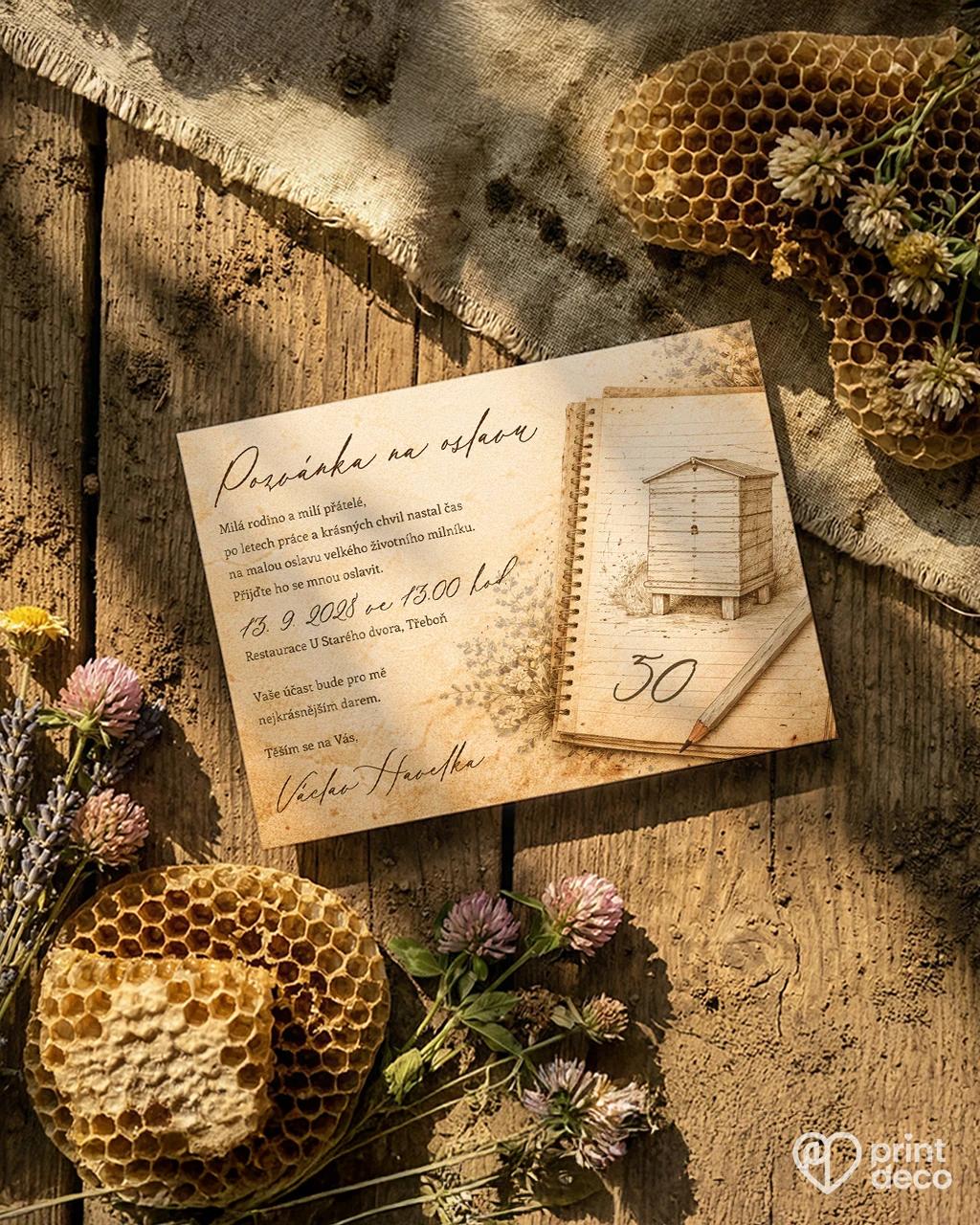 Pozvánka na narozeniny pro včelaře 14 1/2