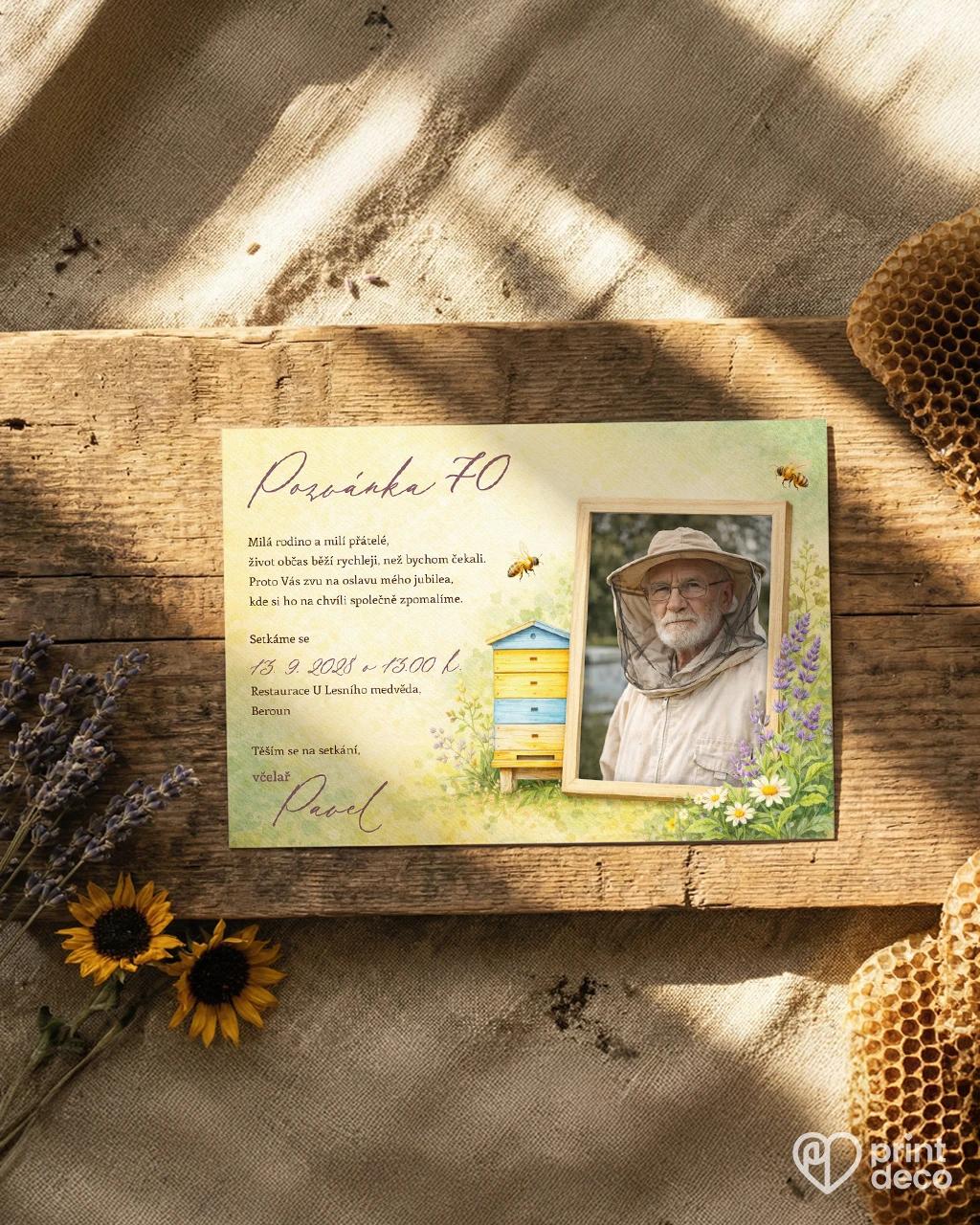 Pozvánka na narozeniny pro včelaře 17 1/2