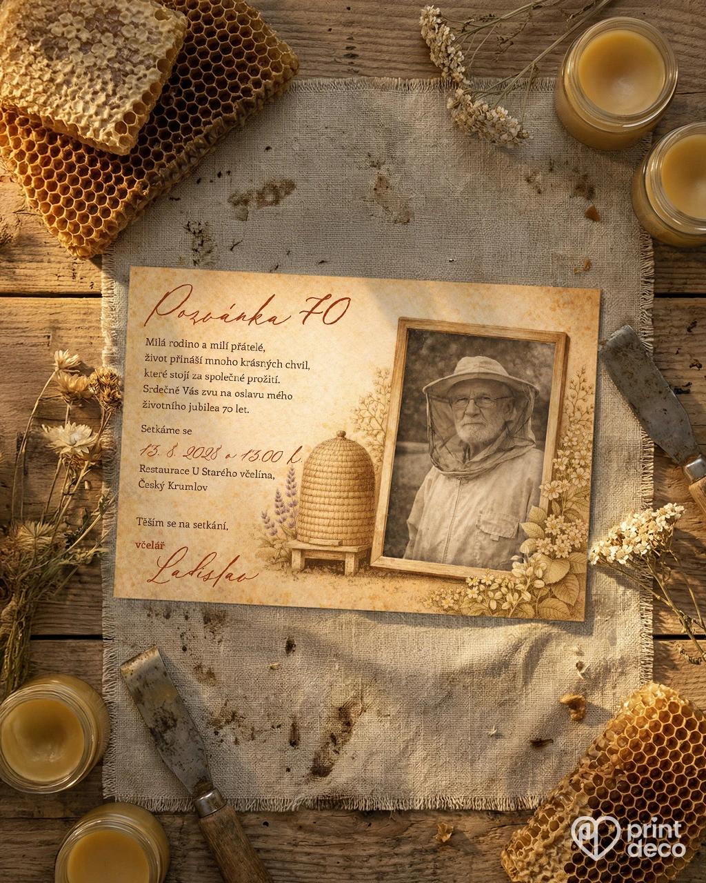 Pozvánka na narozeniny pro včelaře 18 1/2