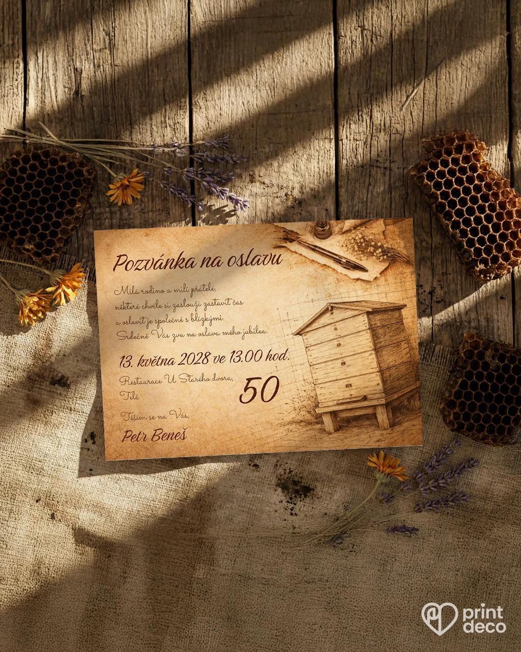 Pozvánka na narozeniny pro včelaře 19 1/2