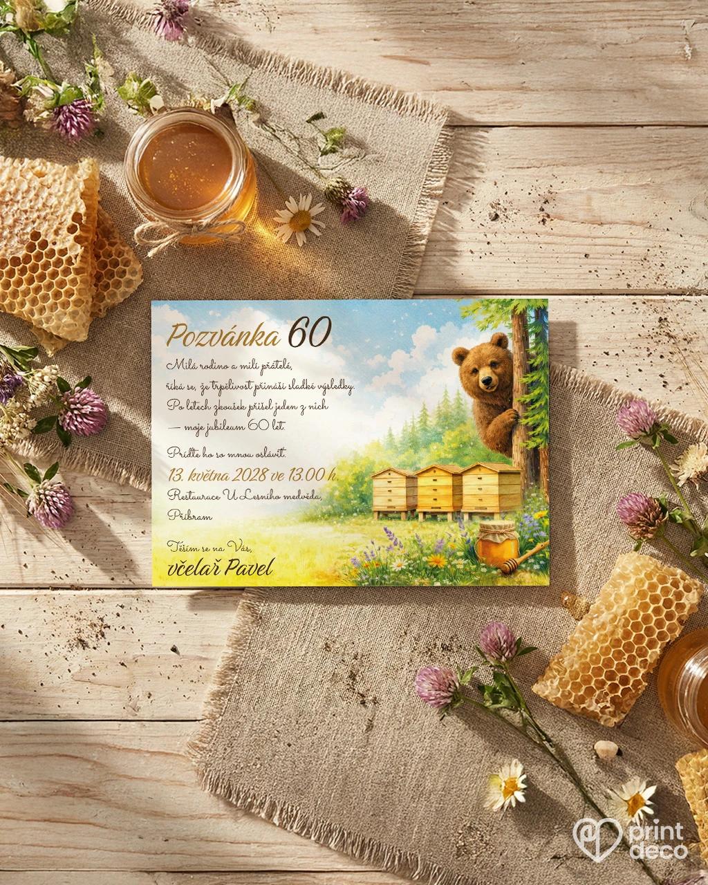 Pozvánka na narozeniny pro včelaře 24 1/2