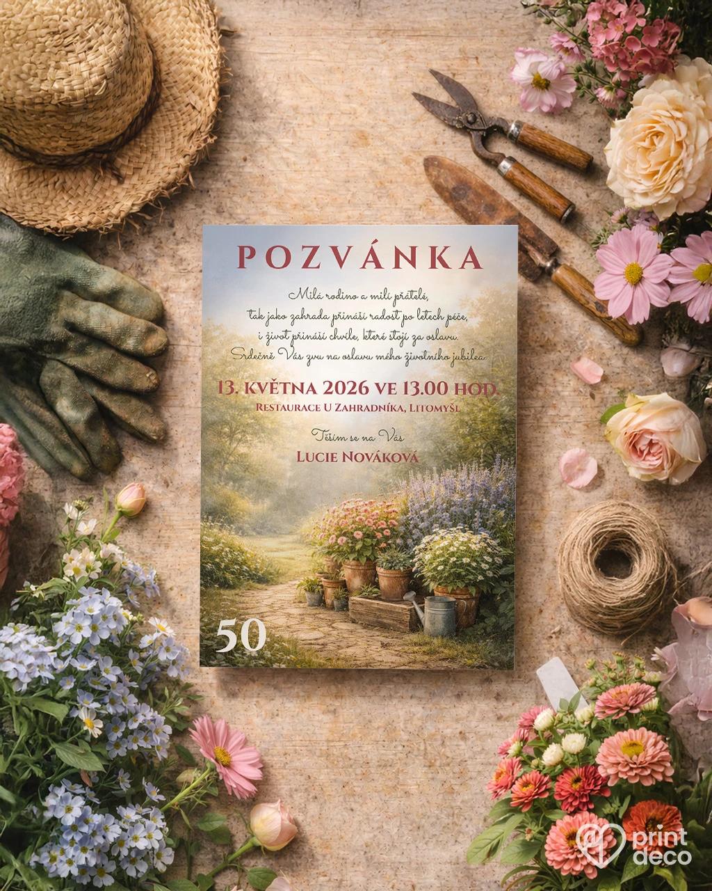 Pozvánka na narozeniny pro zahrádkáře 01 1/2