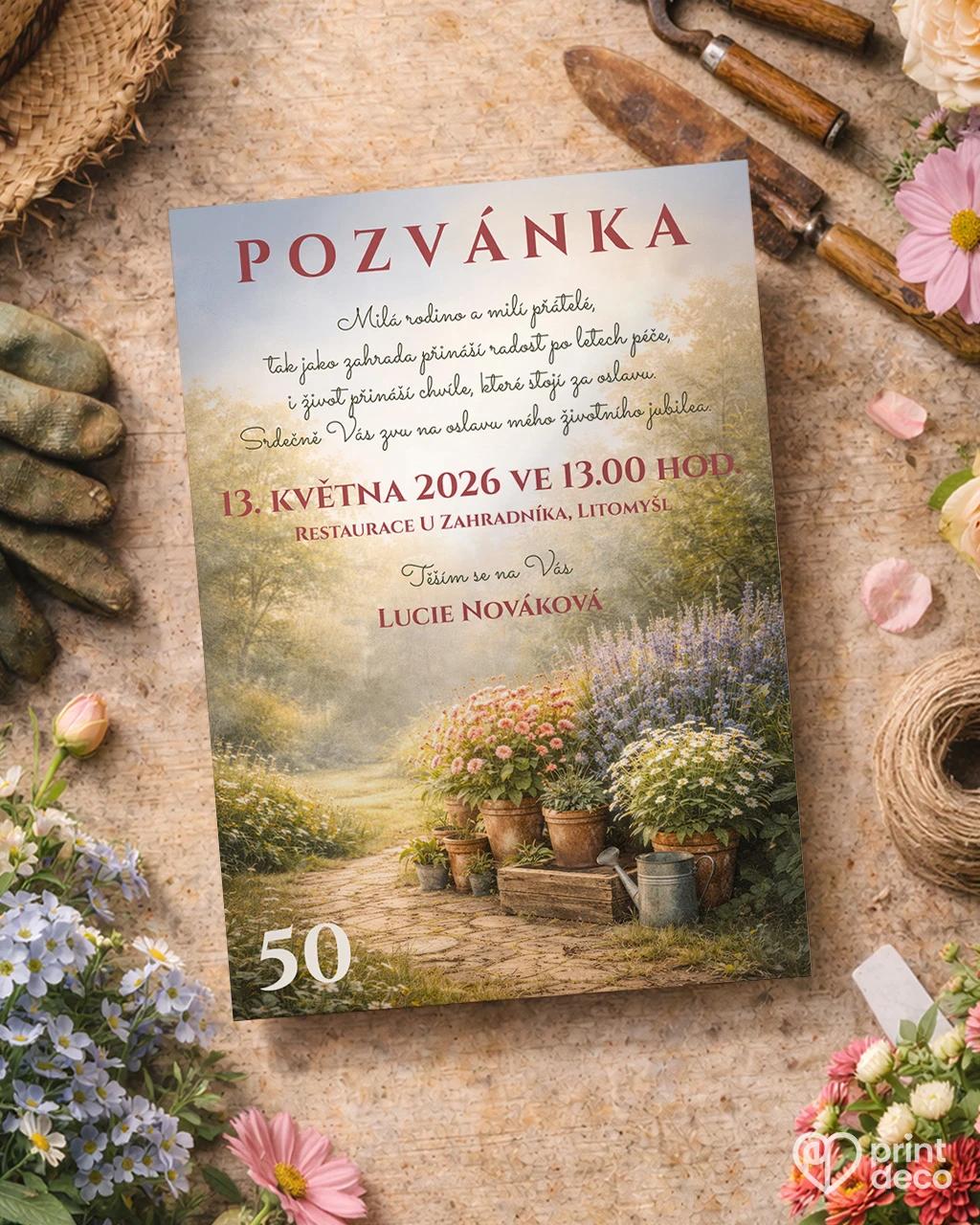 Pozvánka na narozeniny pro zahrádkáře 01