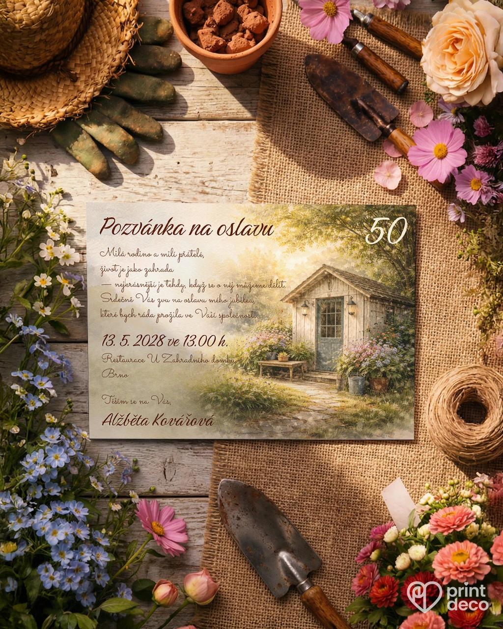Pozvánka na narozeniny pro zahrádkáře 04 1/2