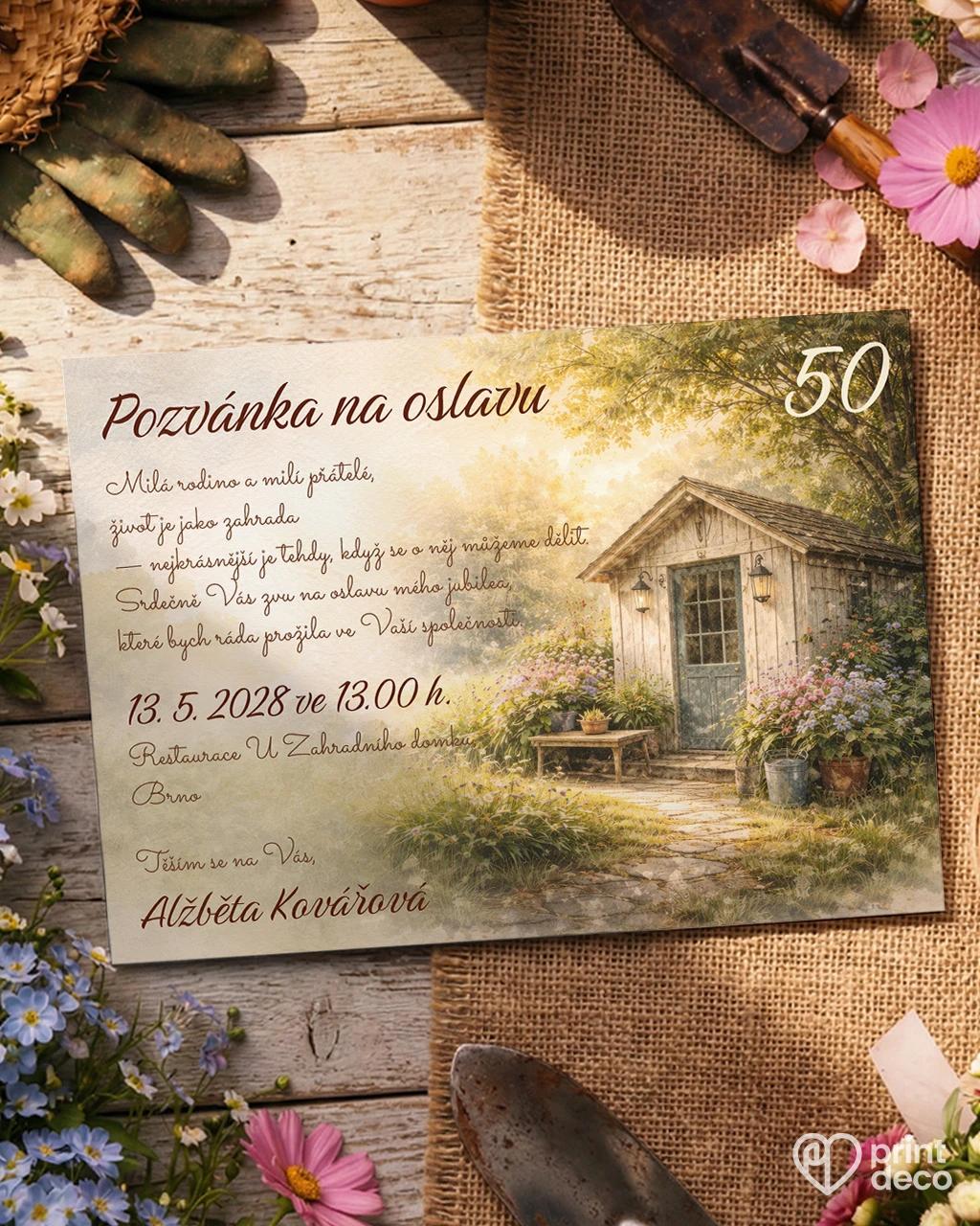 Pozvánka na narozeniny pro zahrádkáře 04