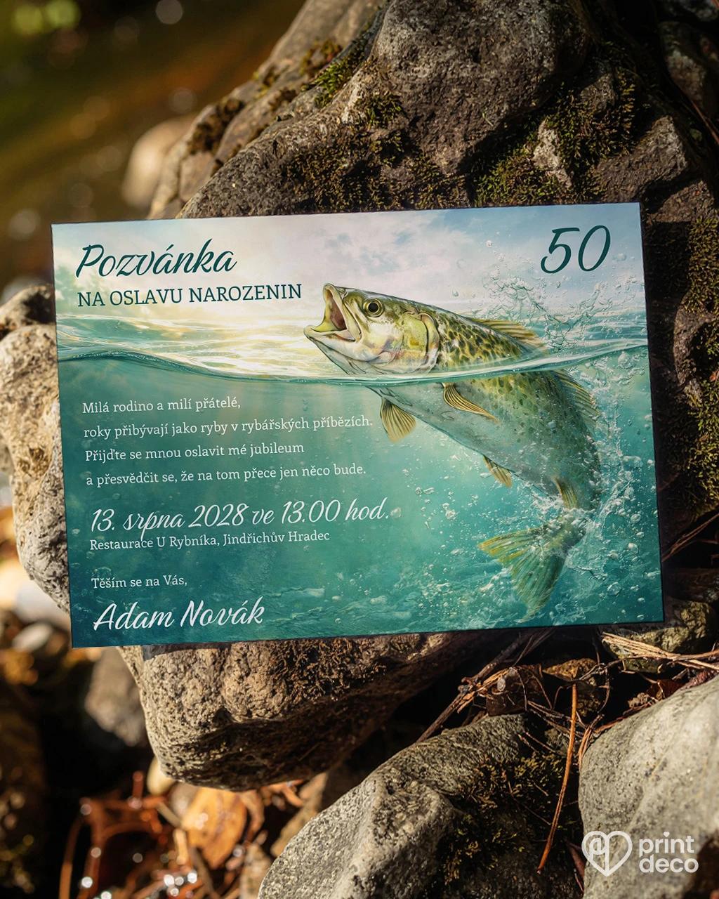 Pozvánka na narozeniny Rybář 07