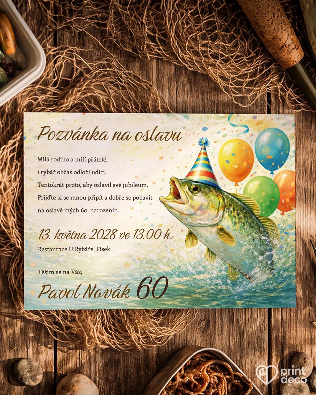Pozvánka na narozeniny Rybář 08