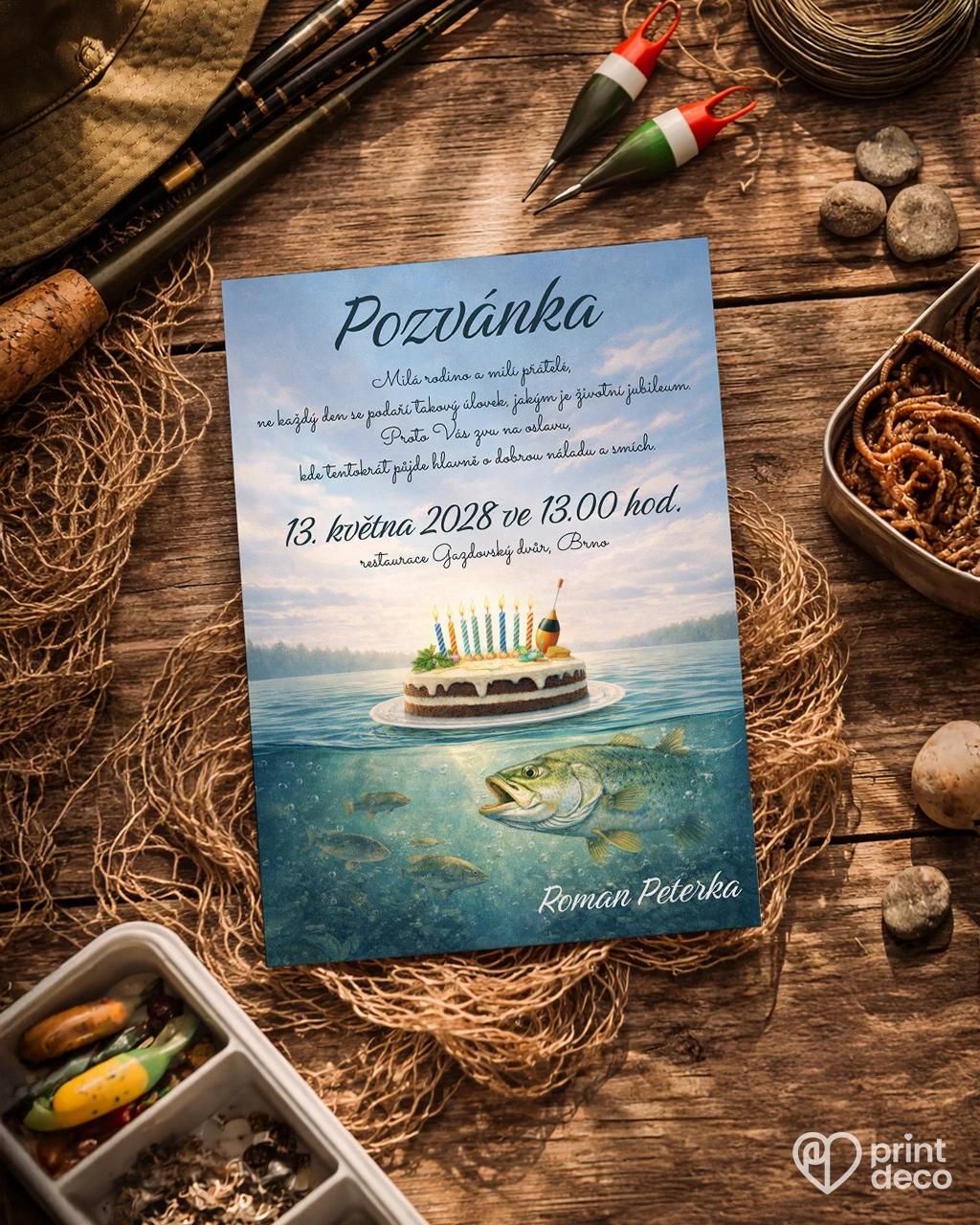Pozvánka na narozeniny Rybář 10 1/2