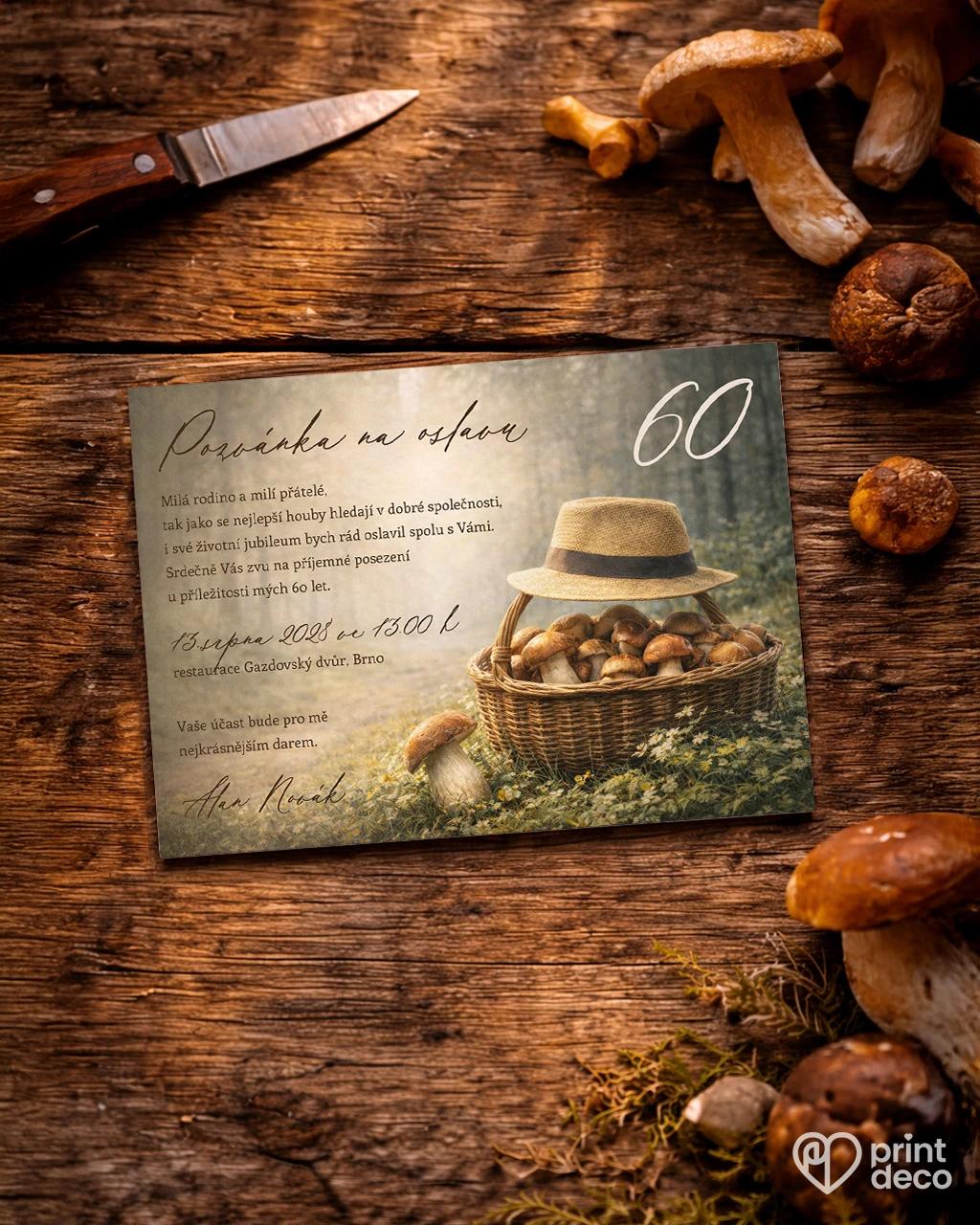 Pozvánka na narozeniny pro houbaře 03 1/2