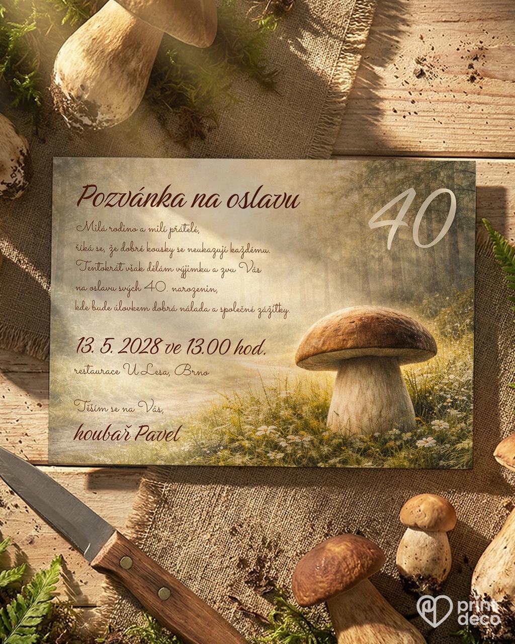 Pozvánka na narozeniny pro houbaře 04