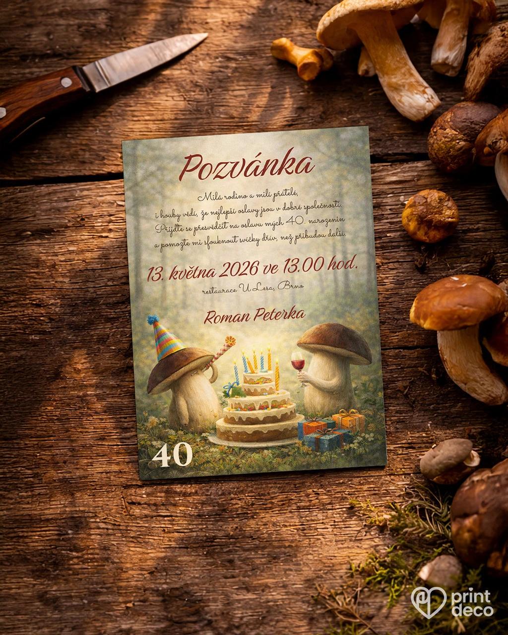 Pozvánka na narozeniny pro houbaře 05 1/2