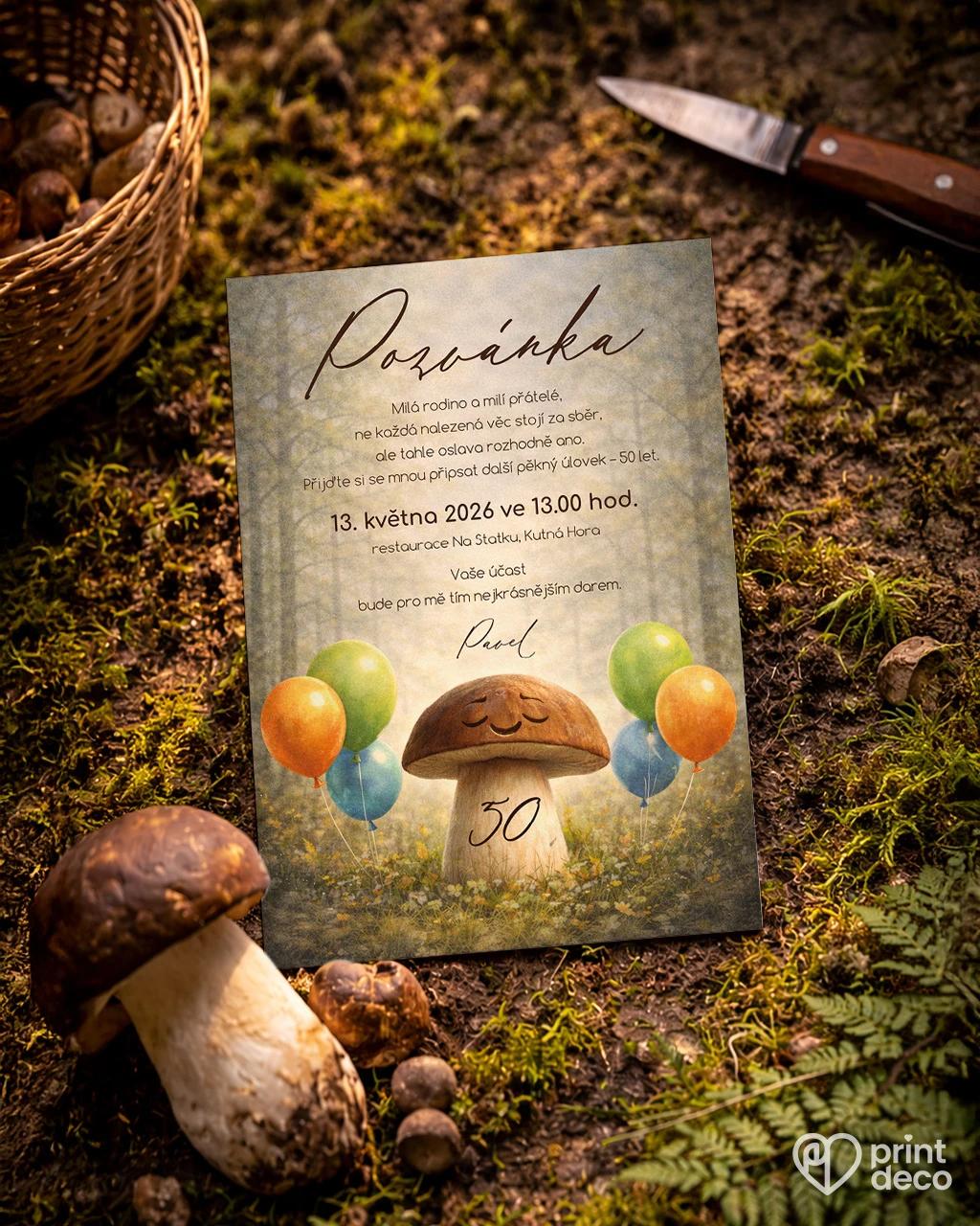 Pozvánka na narozeniny pro houbaře 06 1/2