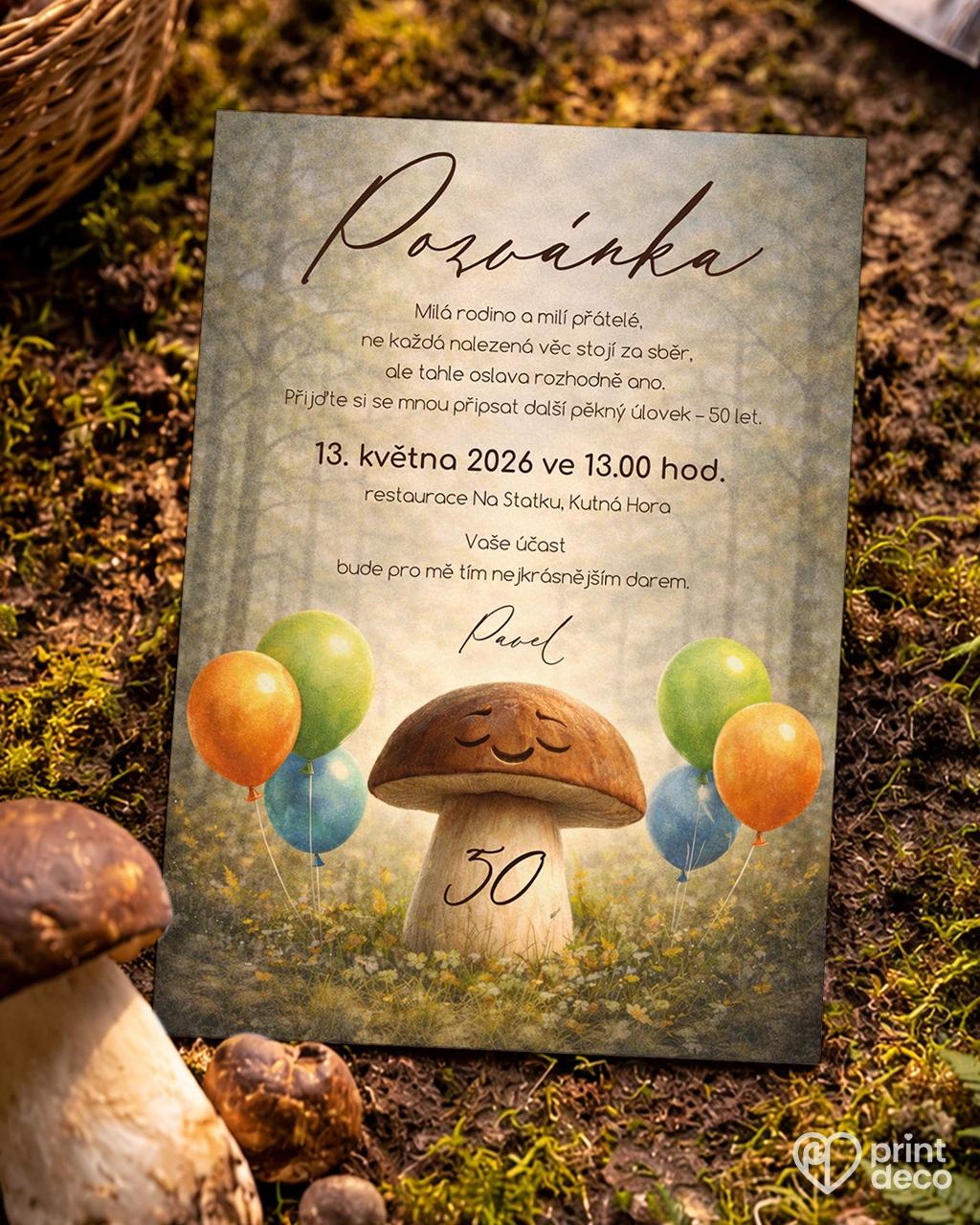 Pozvánka na narozeniny pro houbaře 06