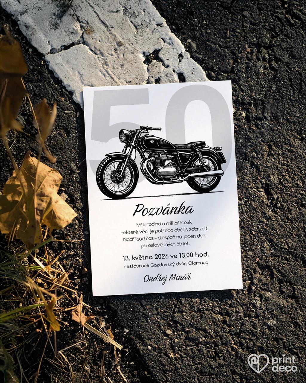 Pozvánka na narozeniny pro motorkáře  03 1/2