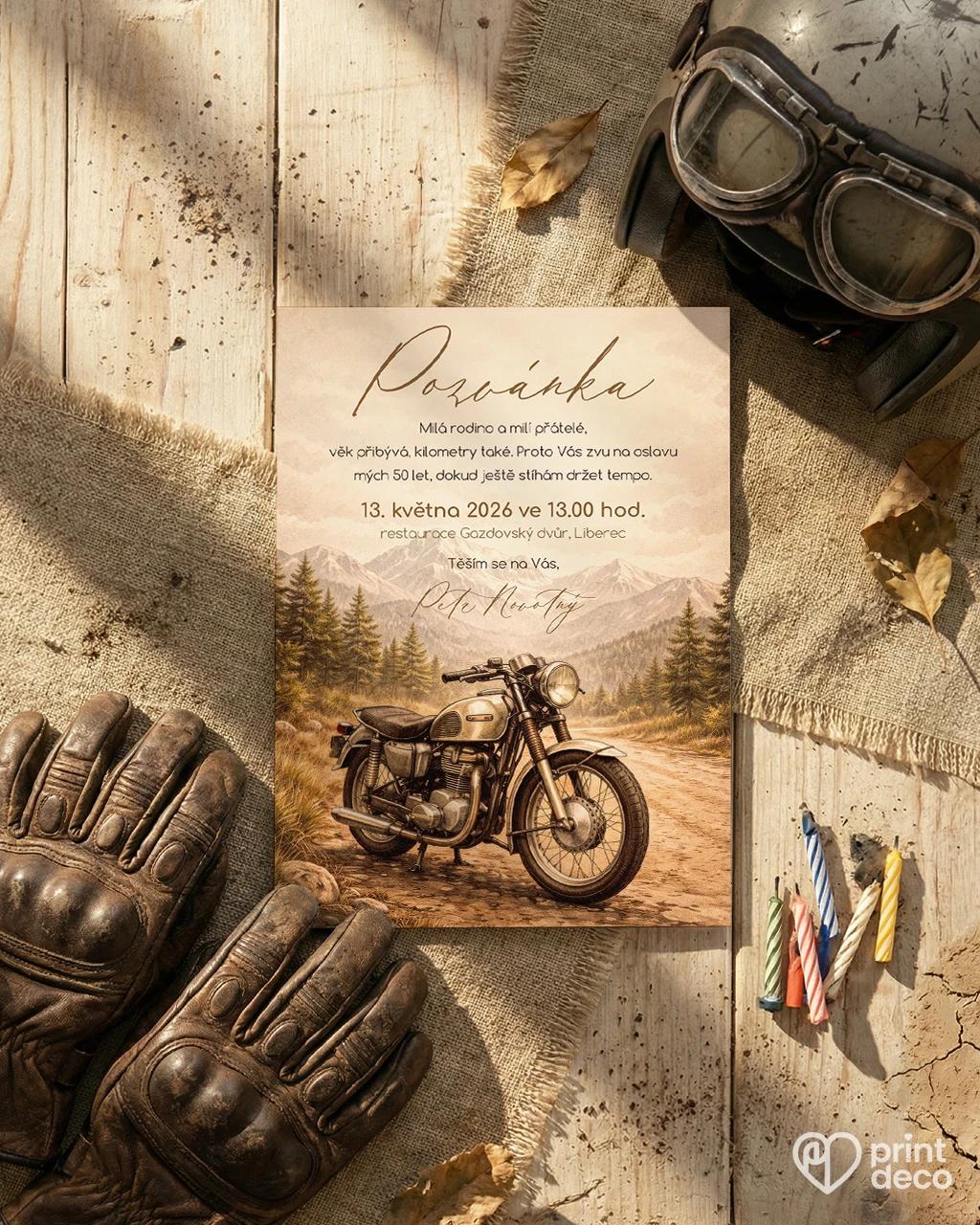 Pozvánka na narozeniny pro motorkáře 05 1/2