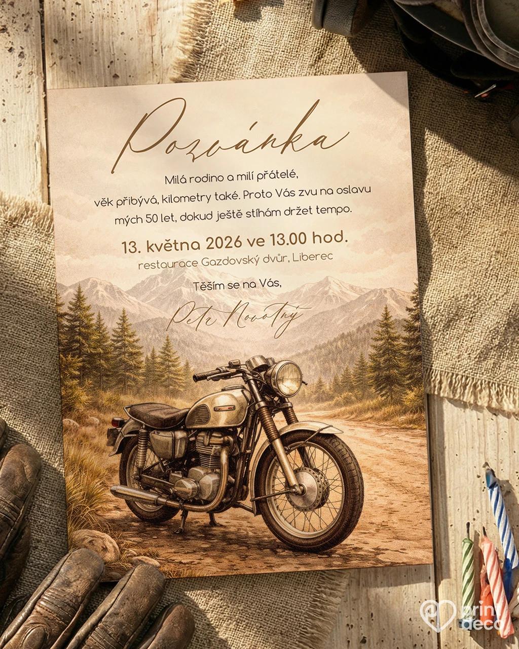 Pozvánka na narozeniny pro motorkáře 05