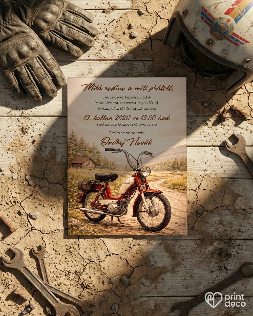 Pozvánka na narozeniny pro motorkáře 06 1/2