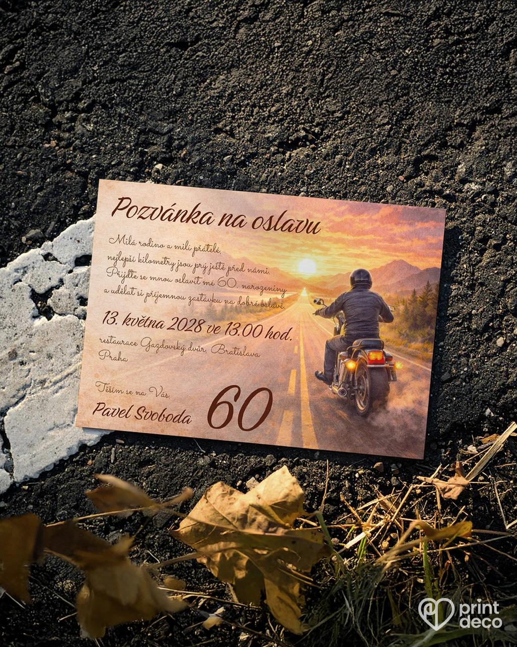 Pozvánka na narozeniny pro motorkáře 09 1/2