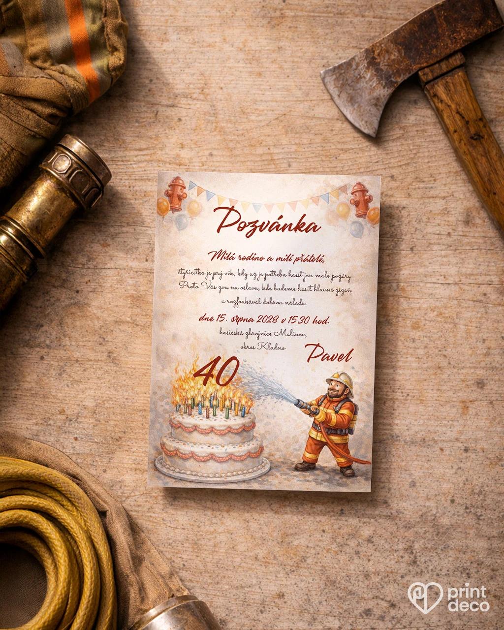Pozvánka na narozeniny pro hasiče 07 1/2