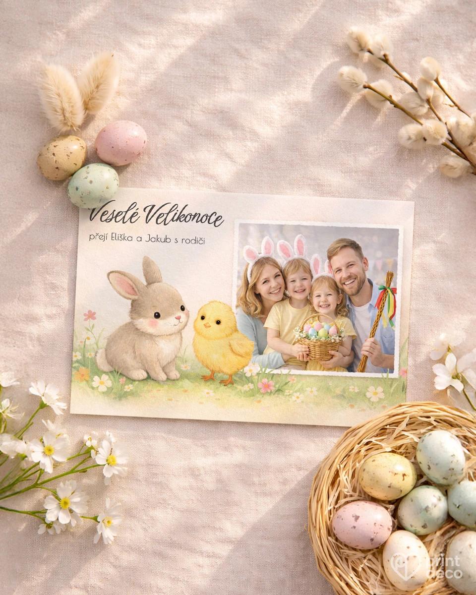 Velikonoční pohlednice s vlastní fotkou 08 1/2