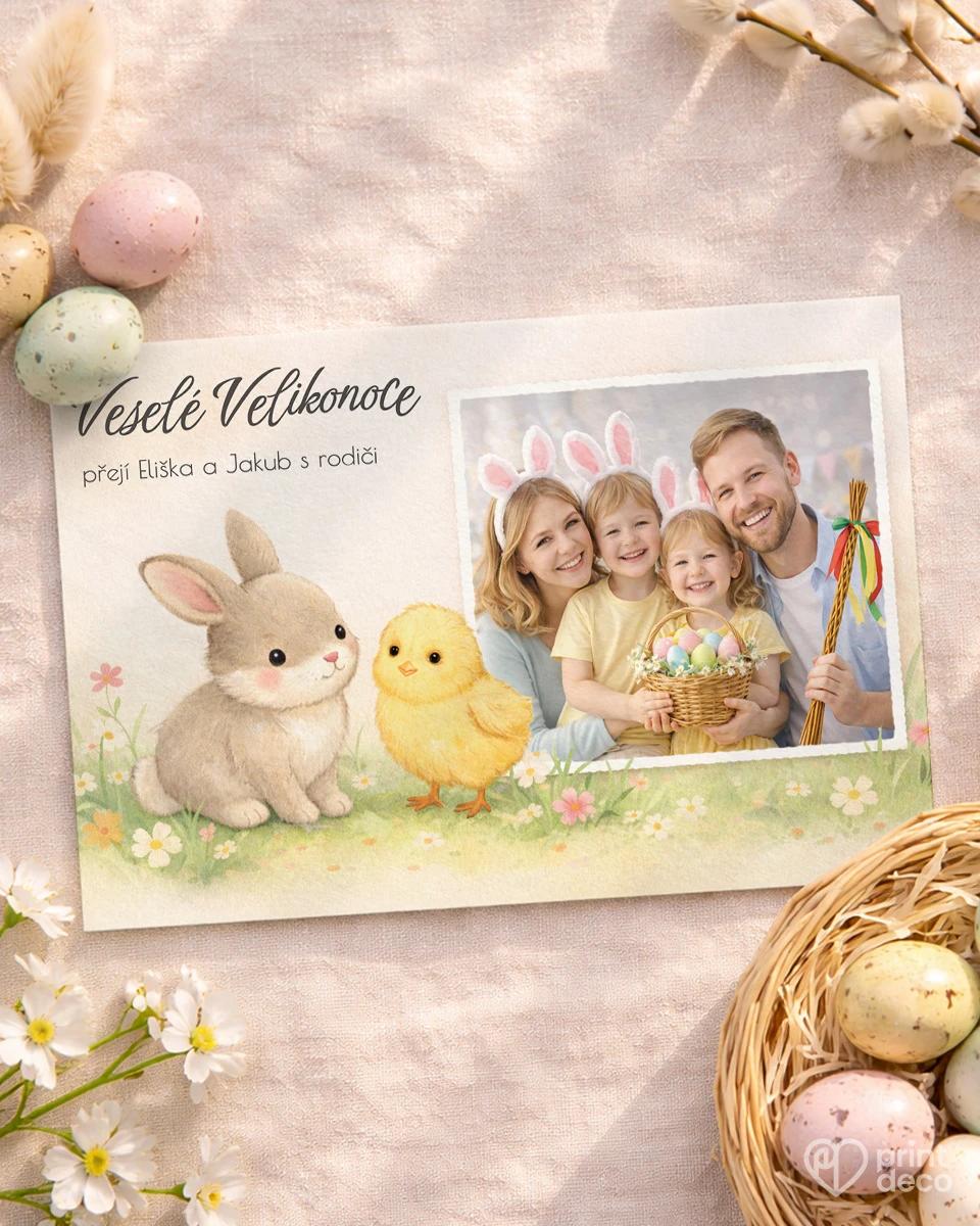 Velikonoční pohlednice s vlastní fotkou 08