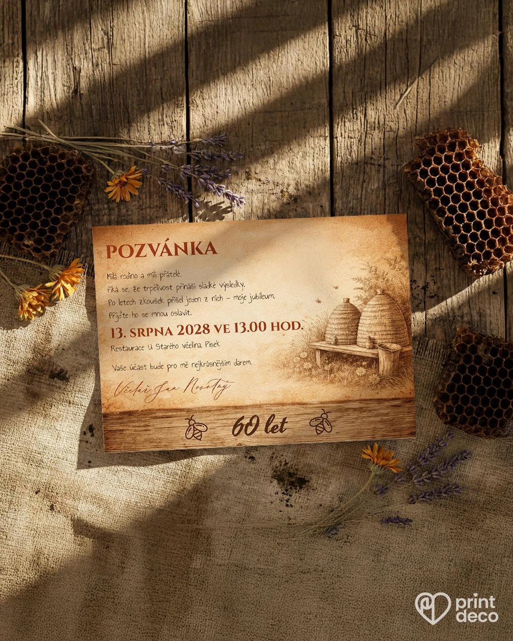 Pozvánka na narozeniny pro včelaře 15 1/2