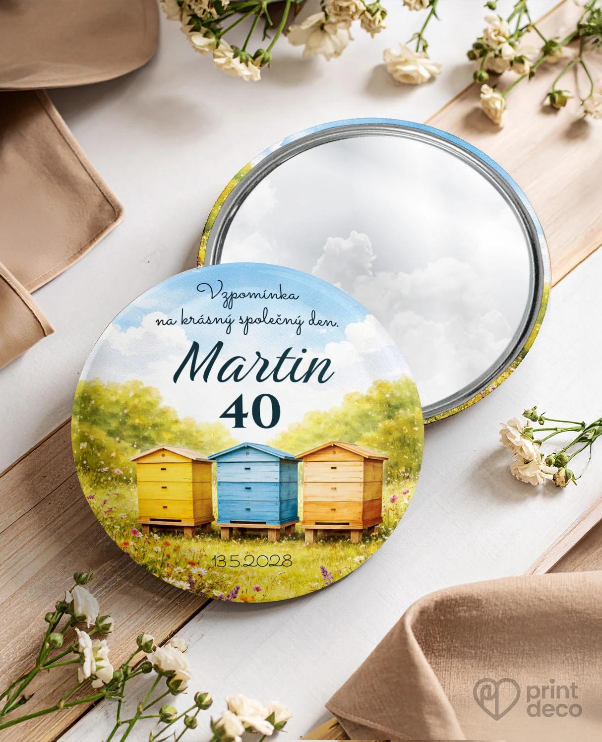 Pamětní kruhová zrcátka z oslavy pro včelaře 03