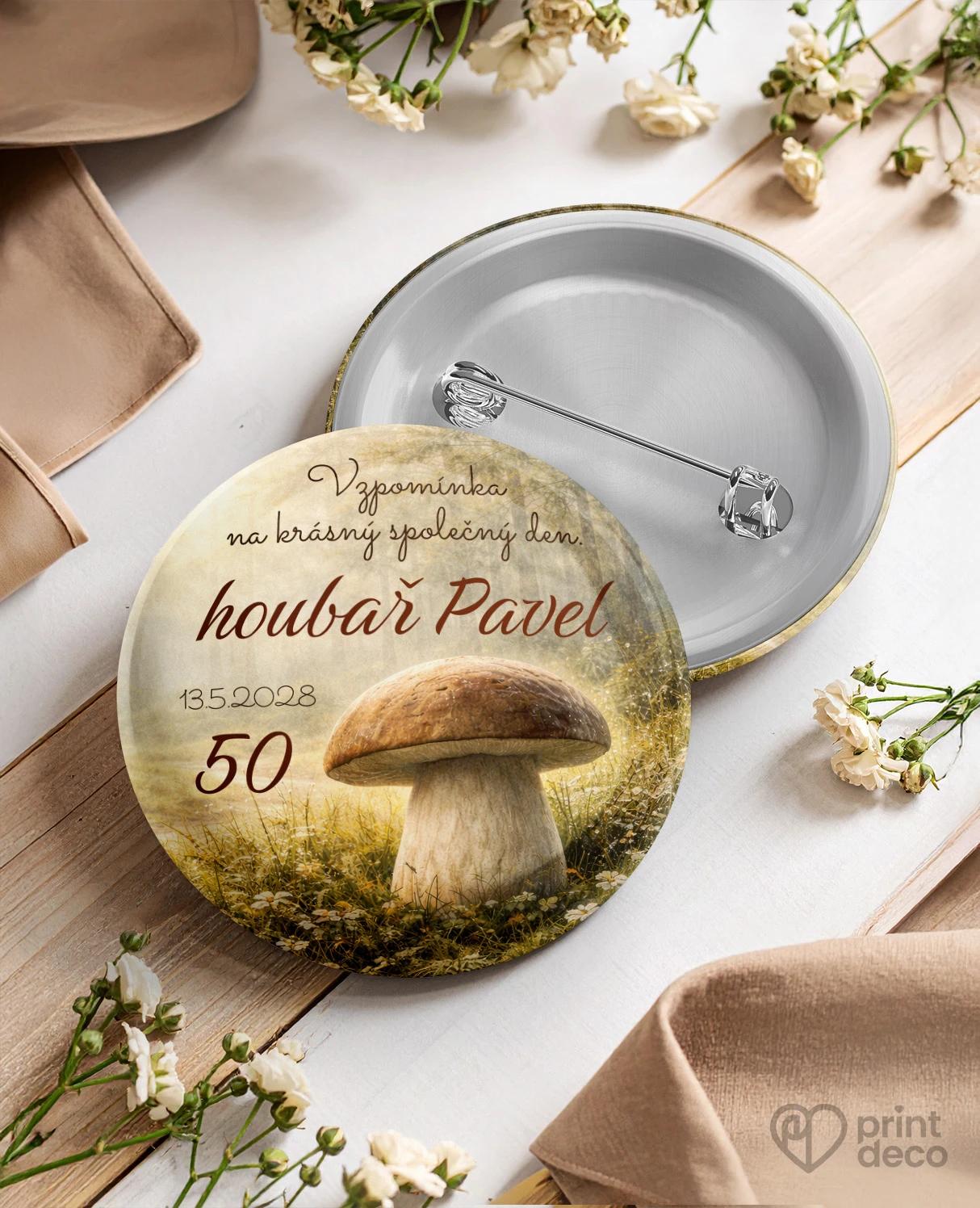 Pamětní kruhové odznaky z oslavy pro houbaře 04