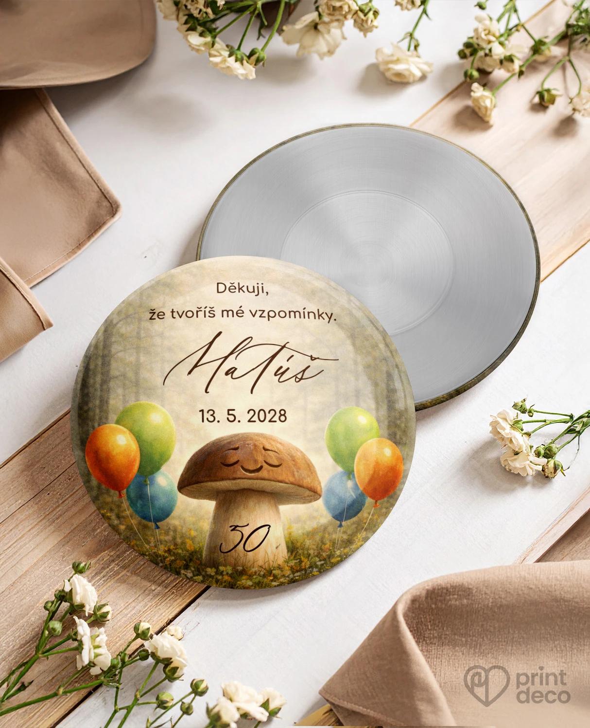 Pamětní kruhové magnetky z oslavy pro houbaře 06