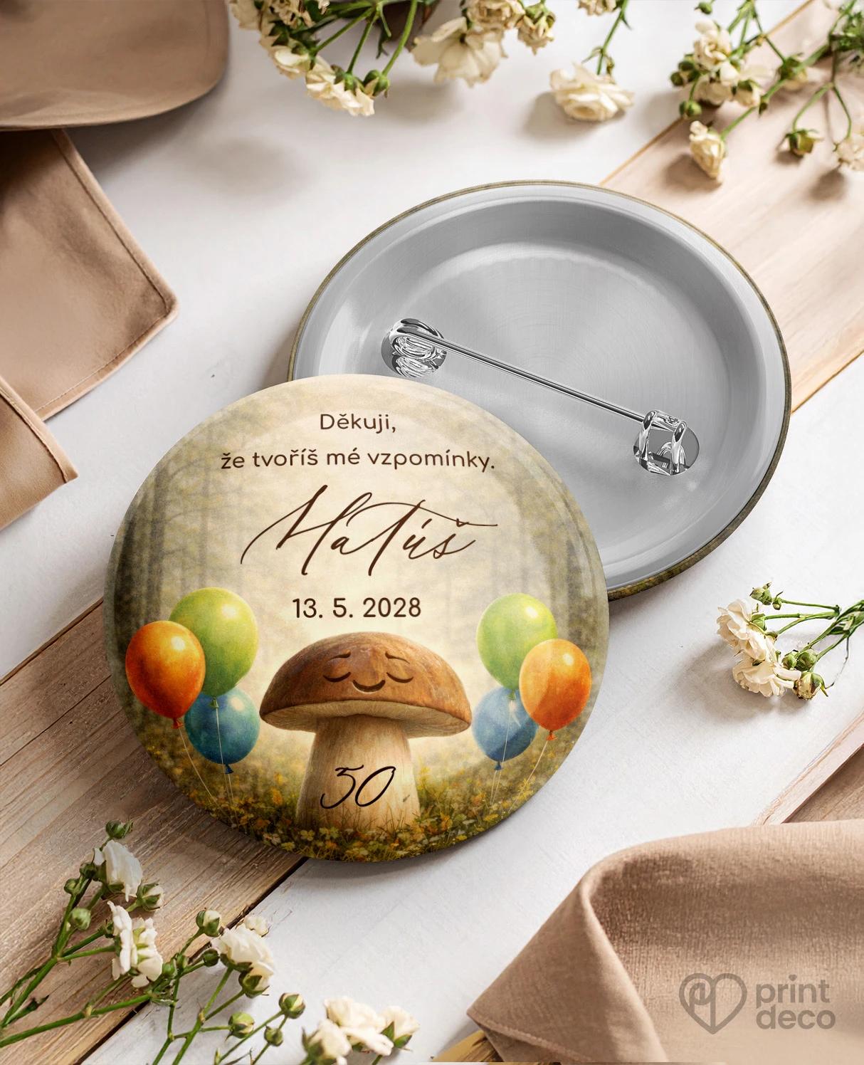 Pamětní kruhové odznaky z oslavy pro houbaře 06