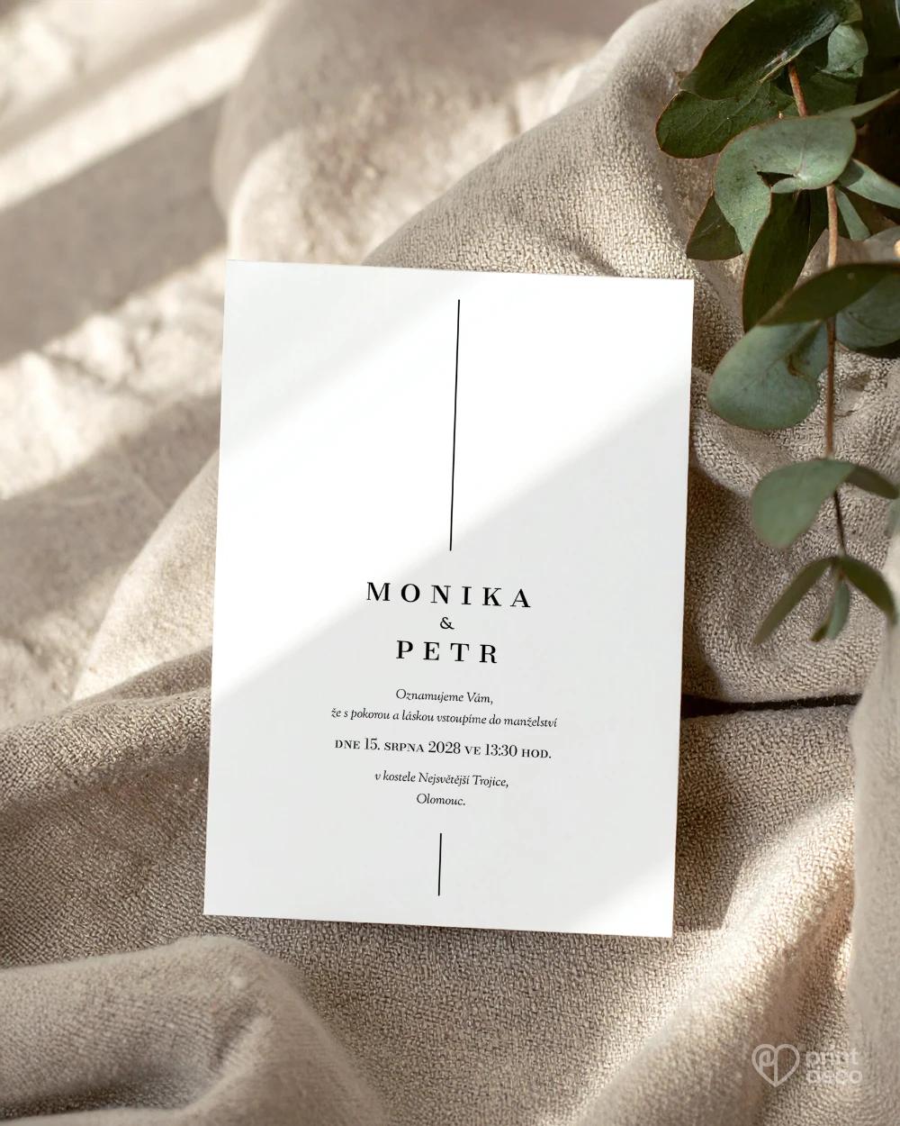 Svatební oznámení – Jedna linie 1/2