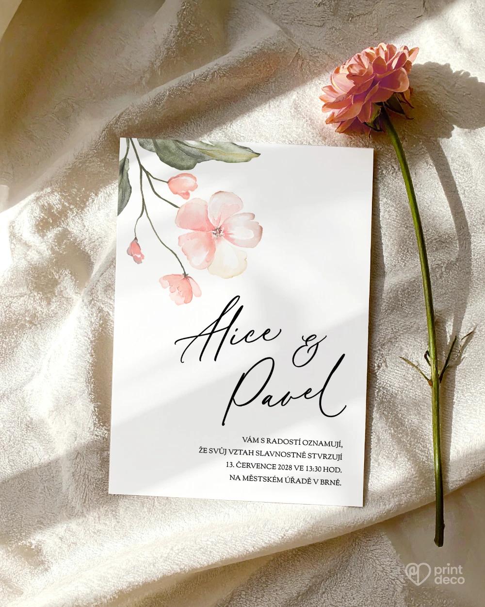 Svatební oznámení – Květinový slib II 1/2