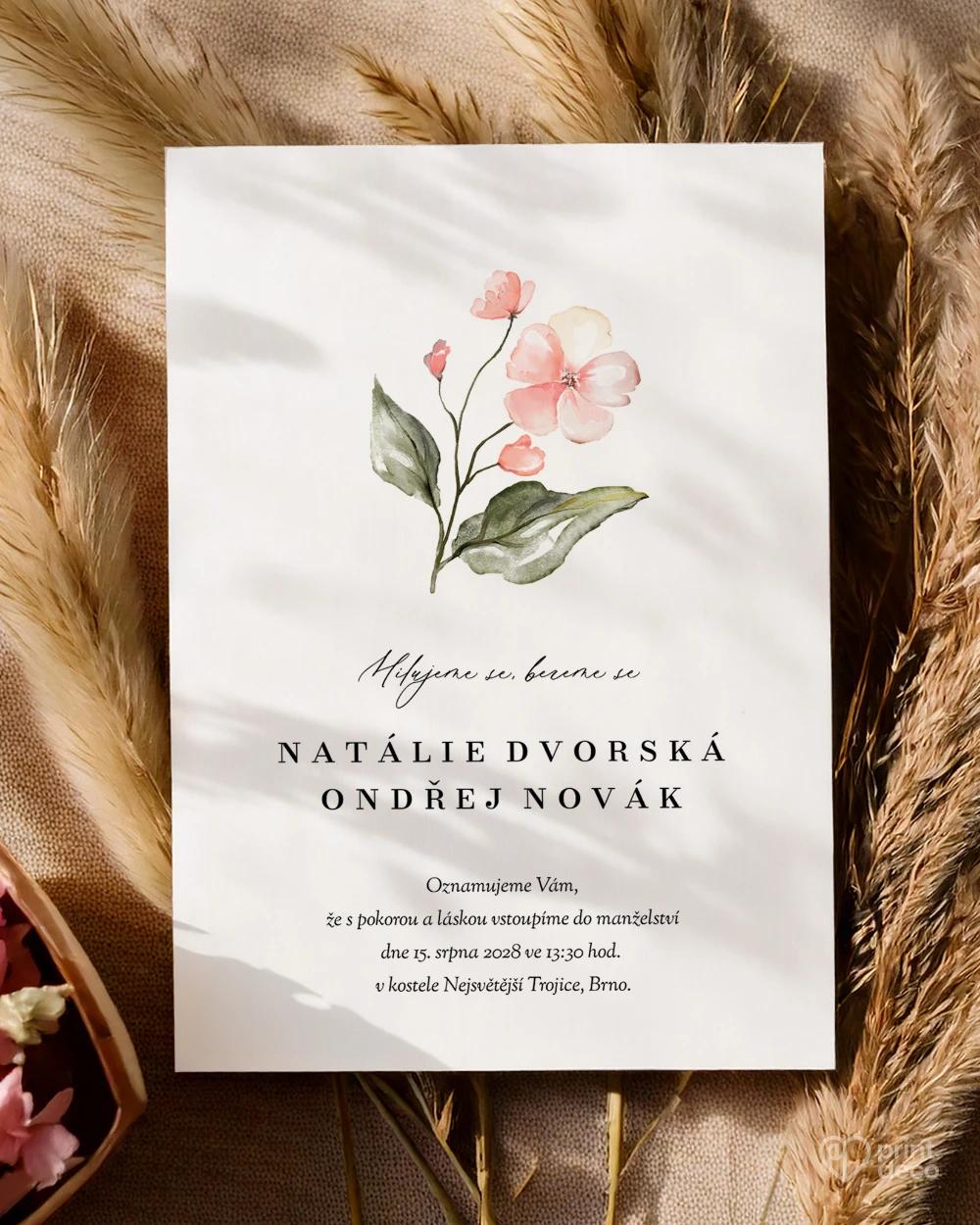 Svatební oznámení – Květinový slib III 0/2
