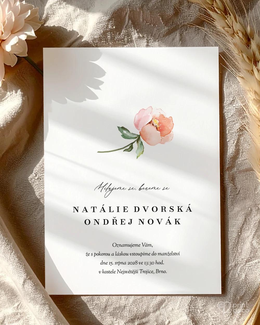 Svatební oznámení – Květinový slib IV 0/2