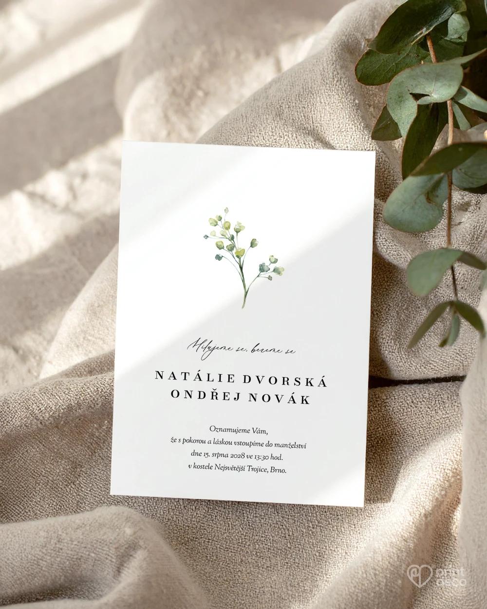 Svatební oznámení – Greenery VIII 1/2