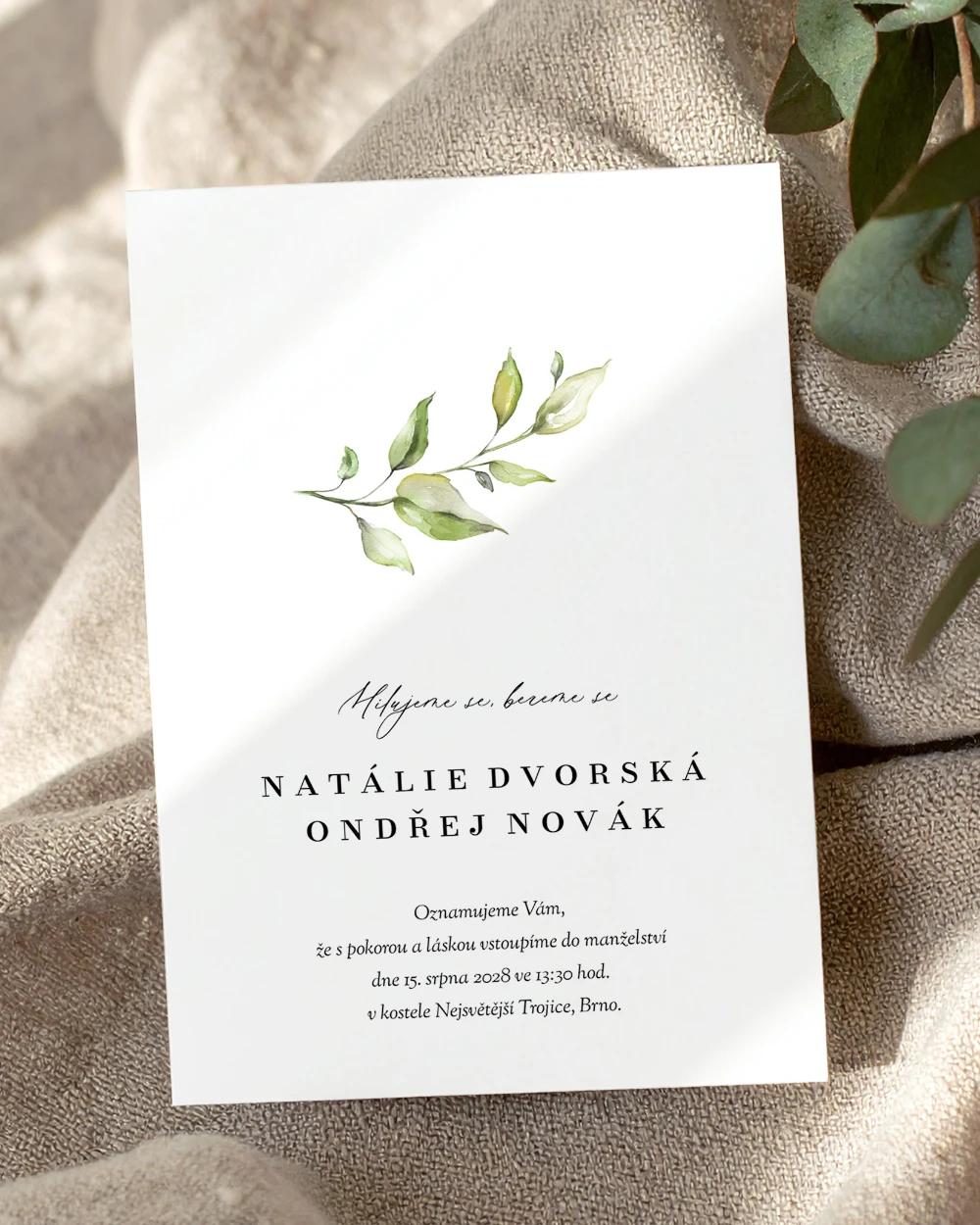 Svatební oznámení – Greenery IX 0/2