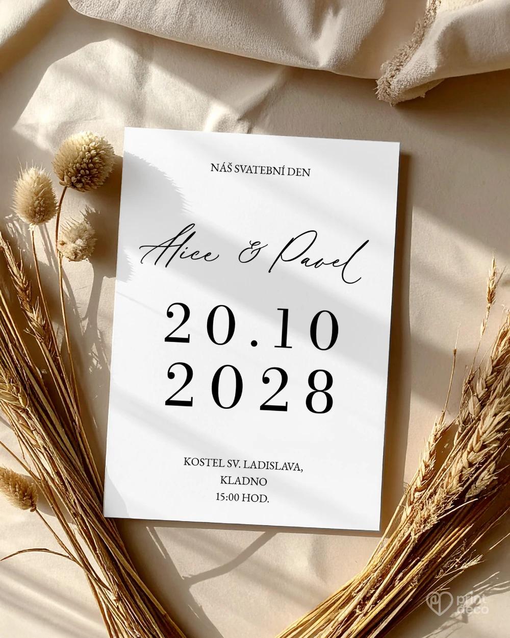 Svatební oznámení – Náš den 1/2