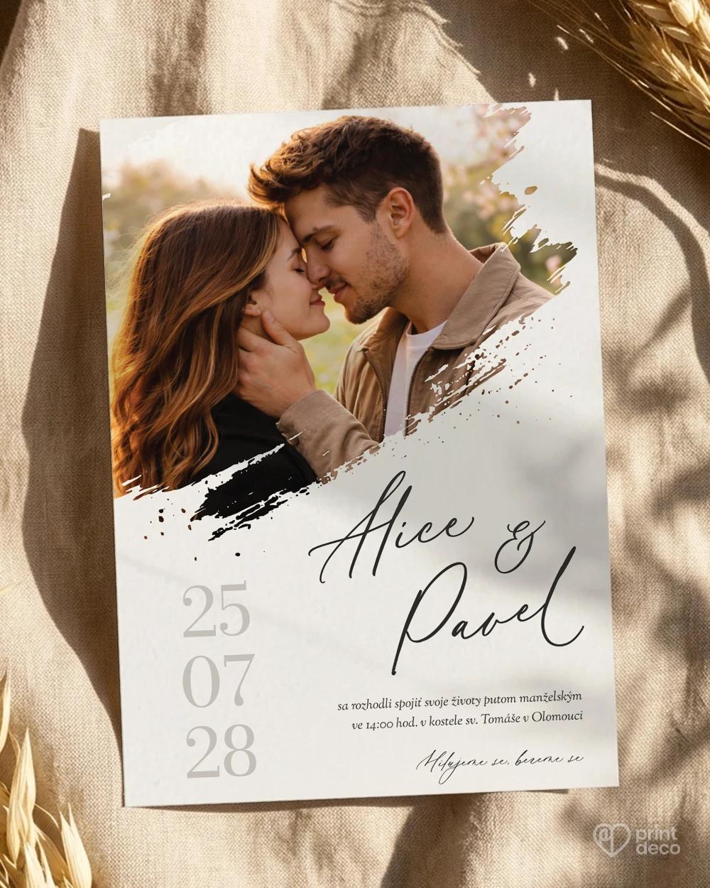Svatební oznámení s fotografií – Umění lásky 0/2