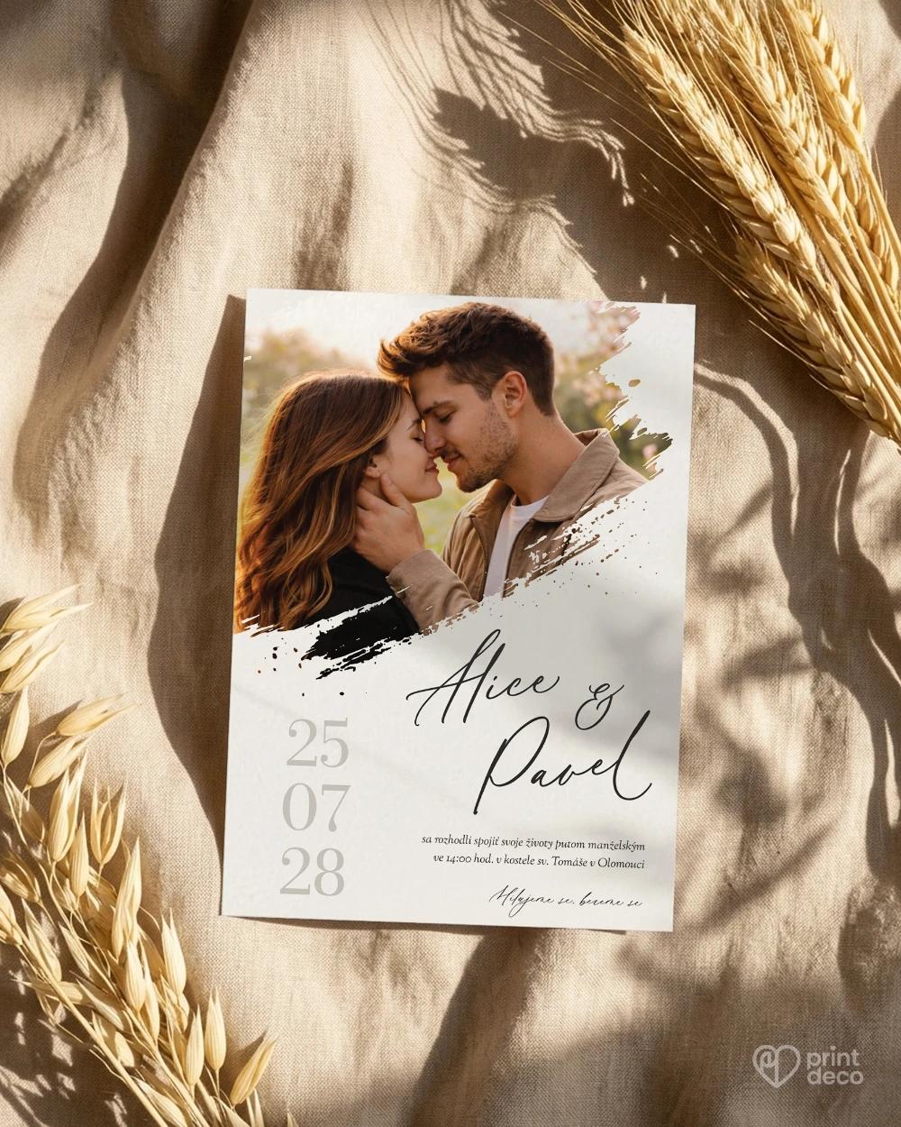 Svatební oznámení s fotografií – Umění lásky 1/2