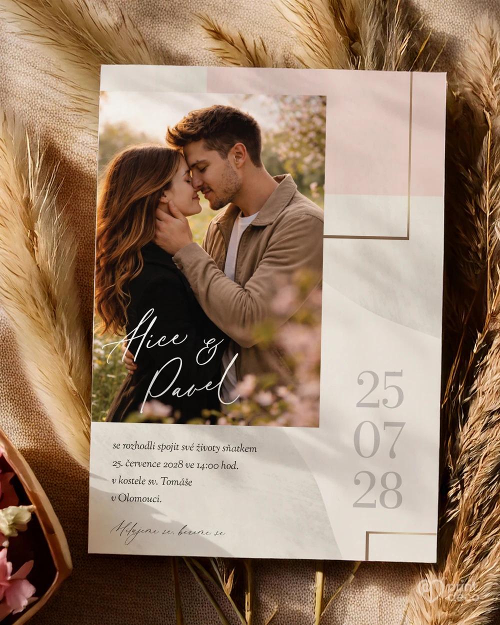 Svatební oznámení s fotografií – Geometrická láska 0/2
