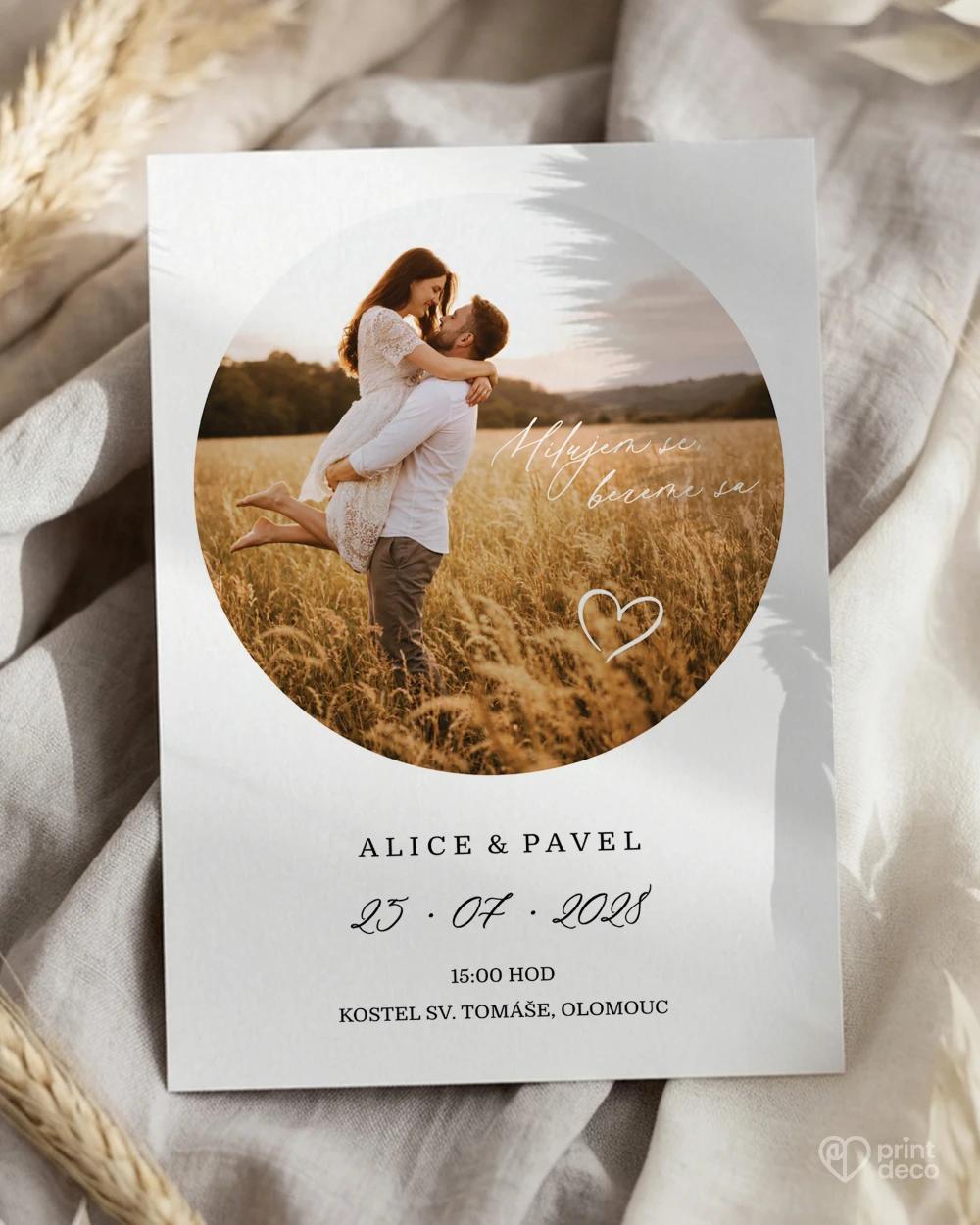 Svatební oznámení s fotografií – Kruh lásky 0/2