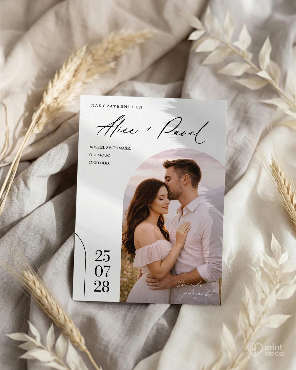 Svatební oznámení s fotografií – Geometrická láska II 1/2