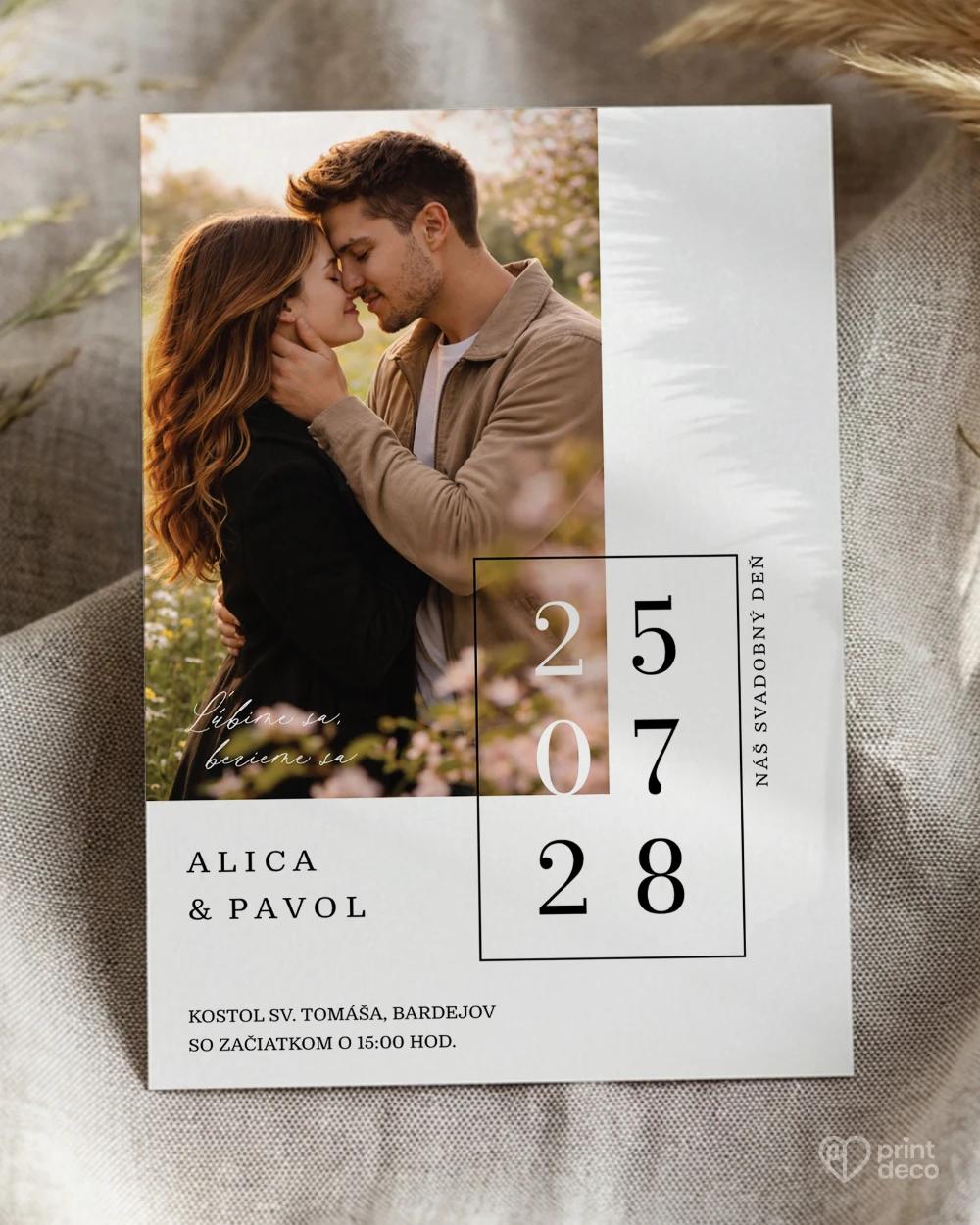 Svatební oznámení s fotografií – Náš den II 0/2