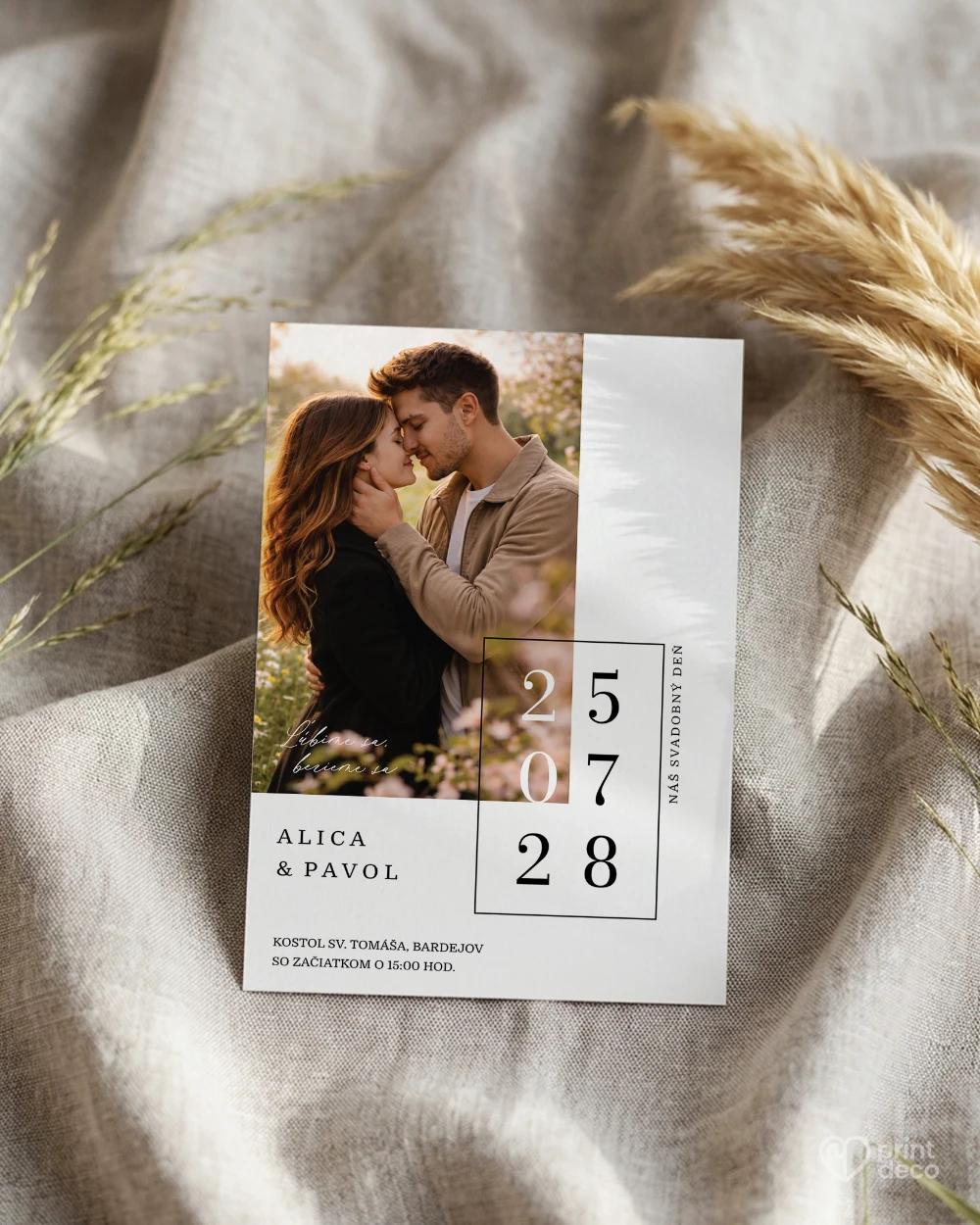 Svatební oznámení s fotografií – Náš den II 1/2