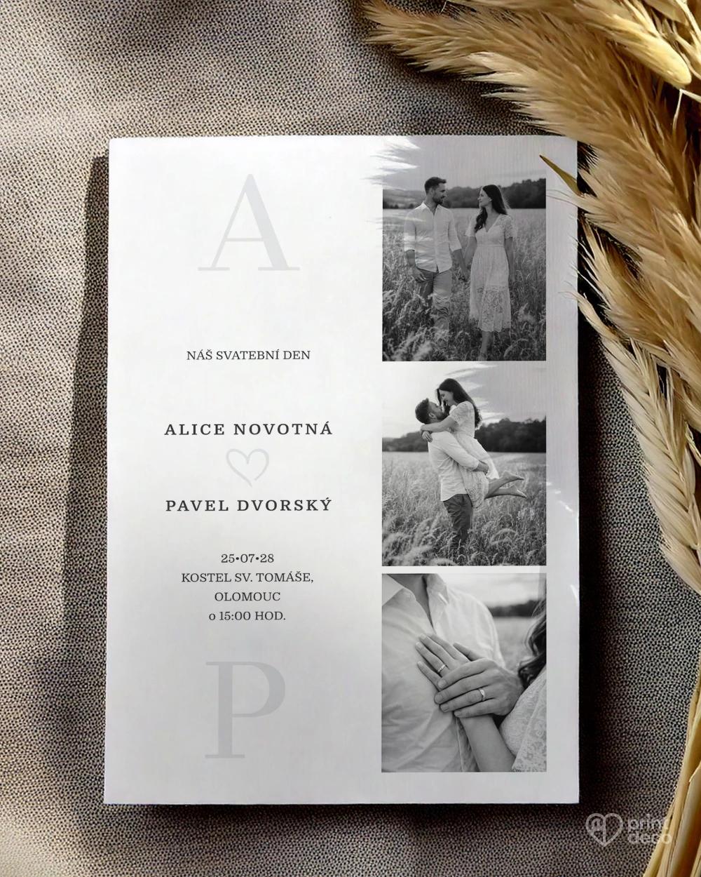 Svatební oznámení s fotografií – Náš příběh IV 1/2