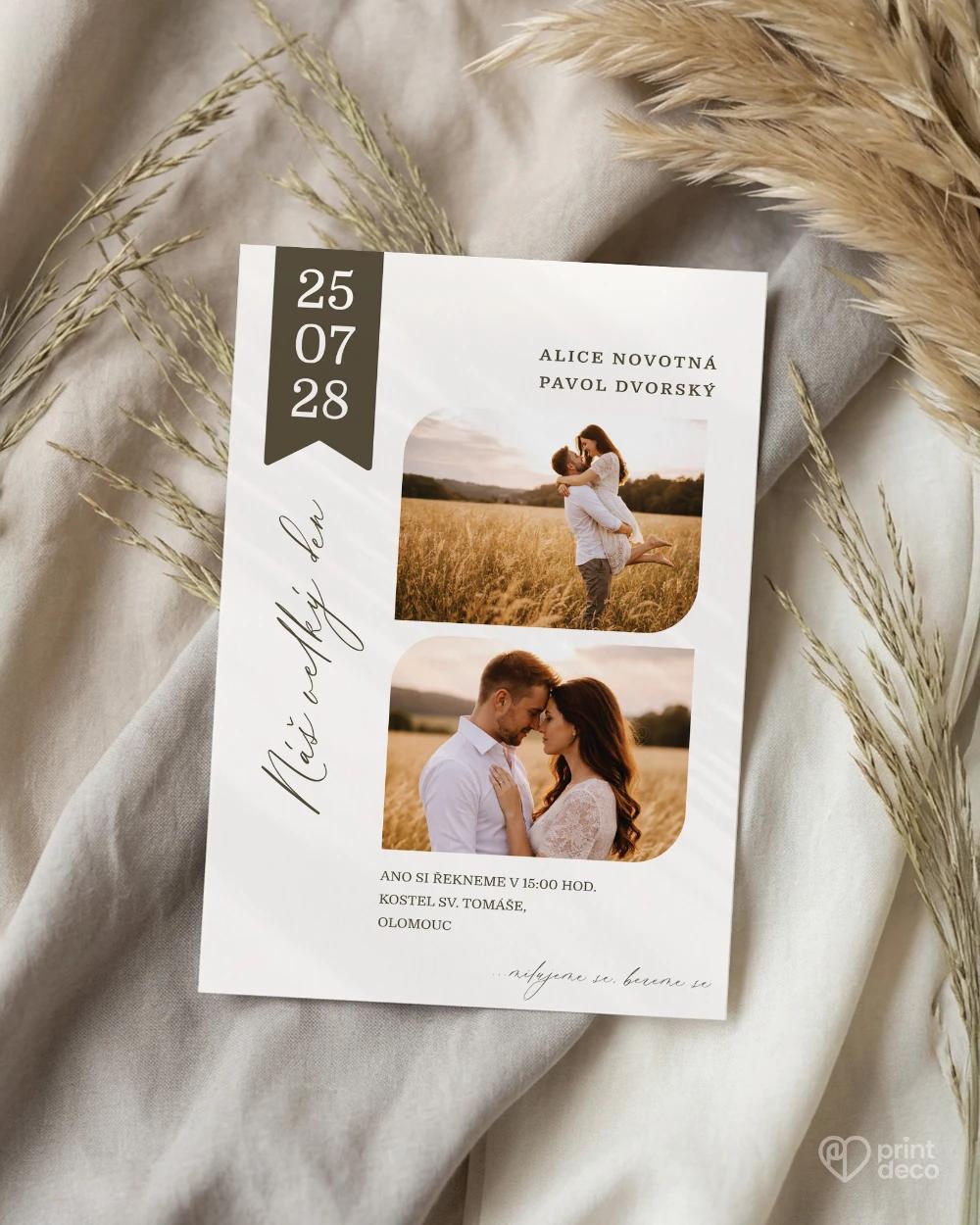 Svatební oznámení s fotografií – V jednotě spojeni 1/2