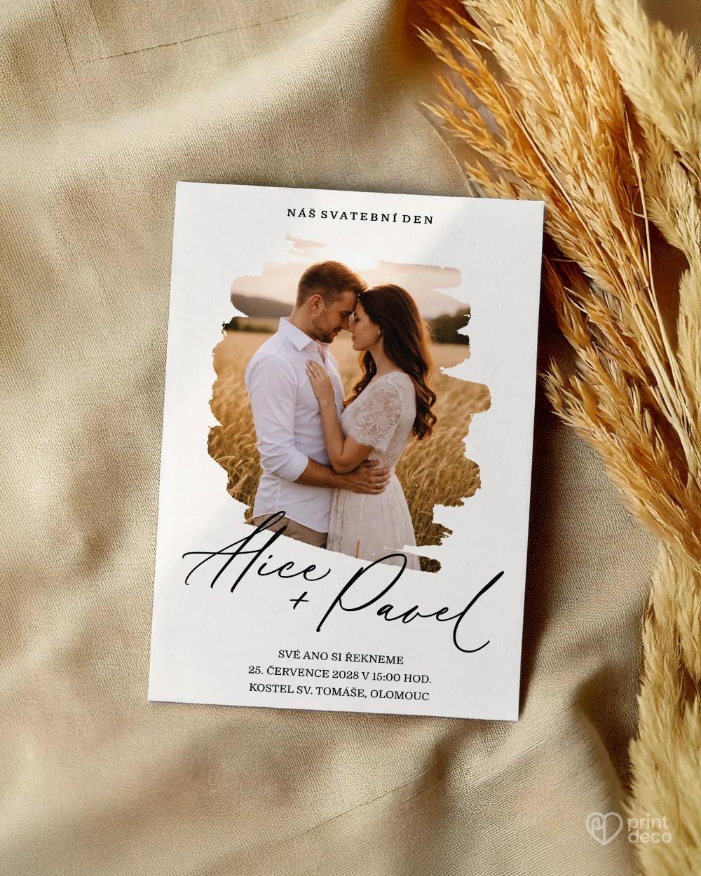 Svatební oznámení s fotografií – V tichu dvou 1/2