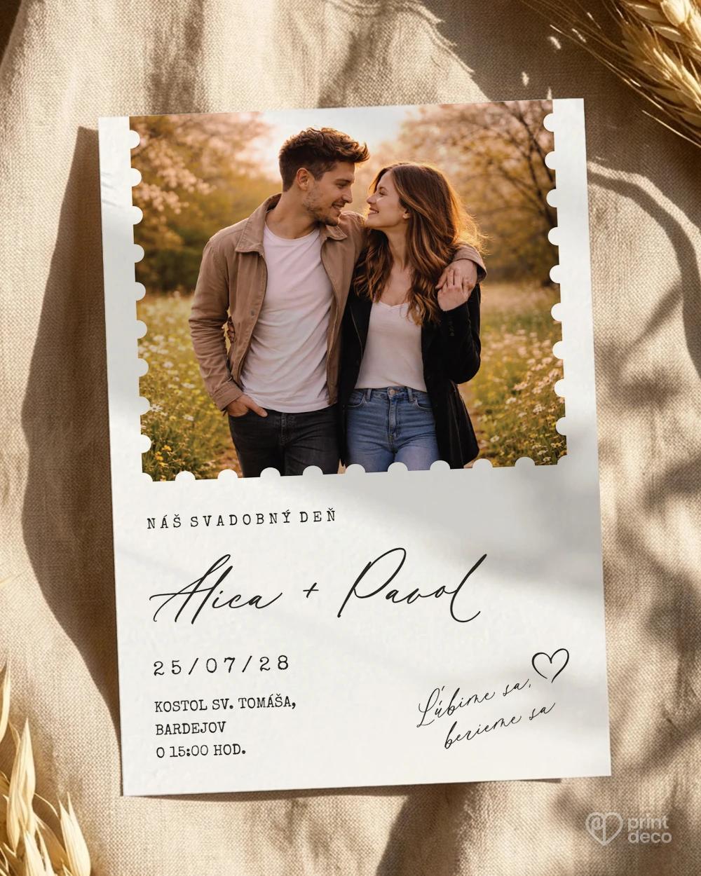 Svatební oznámení s fotografií – List lásky 0/2