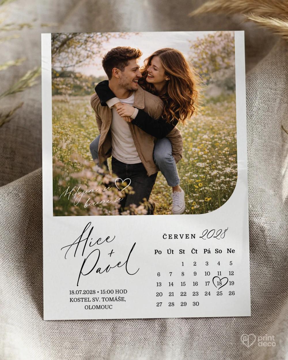 Svatební oznámení s fotografií – Náš den III 0/2