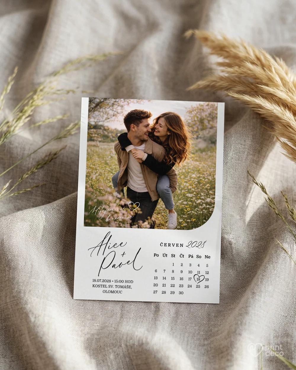 Svatební oznámení s fotografií – Náš den III 1/2